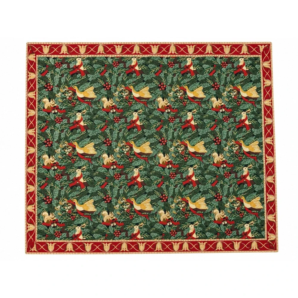 Renaissance Designs Woven Art Christmas Tapestry Tablecloth Woodland 55